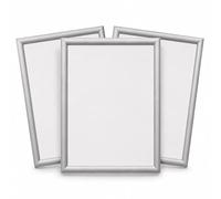 Gear4Garage A3 Snap Frame Poster Frame Pack of 3 Silver Anodised 25mm Profile Square Corner with Anti Glare Cover Sheet Holds 297 x 420mm Poster