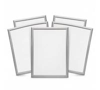 Gear4Garage A3 Snap Frame Poster Frame Pack of 5 Silver Anodised 25mm Profile Square Corner with Anti Glare Cover Sheet Holds 297 x 420mm Poster