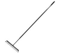 Gear4Garage All Steel Tarmac Rake 16 Forged Round Teeth Steel Handle 1650mm Long