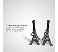 Gear4Garage Car Jack Axle Stand Pair Alex Stands 3 Ton Each Heavy Duty Car Caravan 6 Ton Cap