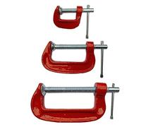Gear4Garage Mini G Clamp Set 3pc - Heavy Duty 1in, 2in & 3in Steel Clamps for Workshop, Craft & DIY Use