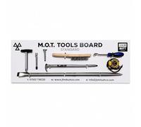 GEAR4GARAGE MOT Tools Display Board Standard Version with Corrosion Hammer Pry Bar Heel Bar Wire Brush 5 Metre Tape Measure PCL Tyre Pressure Gauge and Tyre Tread Depth Gauge