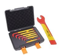 GEAR4GARAGE VDE Insulated 6 Piece Hex Key Set and 8mm Open End Spanner 1000V Electrician Tool Set Electrical Maintenance Tools Adjustment and Service Tools Installation Work Kit