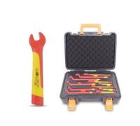 GEAR4GARAGE VDE Insulated Open End Spanner Set 8mm 1000V Electrical Maintenance Tools Electrician Service Tools Live Electrical Work Insulated Hand Tool Kit Installation Service Tools