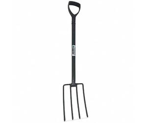 Gear4Garden Heavy Duty Border Digging Fork 4 Prong Drop Forged Carbon Steel with Polypropylene D-Handle 600mm Compact Garden Fork for Borders Raised Beds and Allotments