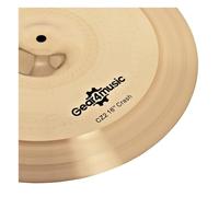Gear4music 16-inch Crash Cymbal, Two Lathed Finishes | 16-inch crash with bright dynamic sound, traditional lathing with hammered finish, full-bodied response
