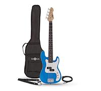 Gear4music 3/4 Bass Guitar LA Blue with Accessories