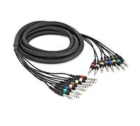 gear4music 8 Way Jack â€“ Jack Multicore Cable Audio Loom - 3m