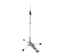 gear4music Flat Base Hi-Hat Stand | Modern Finish with Vintage Aesthetic, Lightweight and Sturdy, Rotatable Footplate with Memory Locks, Low-Profile Chrome