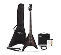 Gear4music Harlem V - Metal Bass Guitar 15W Amp Starter Bundle