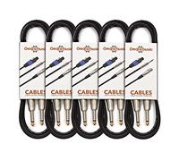 gear4music Jack Instrument Cables 6m 1/4â€ 6.35mm Pack of 5
