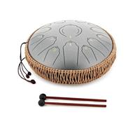 Gear4music Life 12" Steel Tongue Drum 15 Notes, D-Major, Meteorite | Part of Gear4music's Tree Planting Initiative, Fifteen D Major Notes for Rich Melodies, 12-Inch Steel Shell, Meteorite