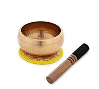 Gear4music Life 13cm Hammered Brass Singing Bowl, 560g | Handmade in Nepal, 13cm diameter for balanced organic sound, versatile for meditation and sound exploration