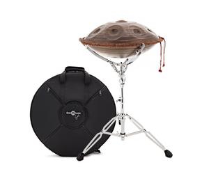Gear4music Life Handpan 10 Notes D Kurd with Adjustable Stand Bronze