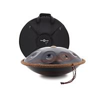 Gear4music Life Handpan 10 Notes D Kurd with Carrying Bag Black Rainbow