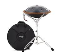 Gear4music Life Handpan 9 Notes D Kurd with Adjustable Stand Black