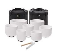 Gear4music Life Seven Piece Crystal Singing Bowl Set & Bags 432Hz