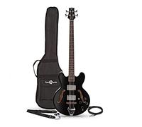 Gear4music SF Semi Acoustic Bass Guitar with Gig Bag & Cable