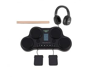 Gear4music VISIONPAD-6 Tabletop Electronic Drum Pad with Drumsticks and Headphones