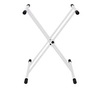 gear4music X-Frame Double Braced Keyboard Stand, White