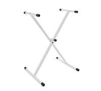 gear4music X-Frame Keyboard Stand, White | High-grade steel construction, multiple height and width positions, folds flat for easy storage