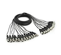 gear4music XLR Loom 12 Way Link Cable Male to Female 3m