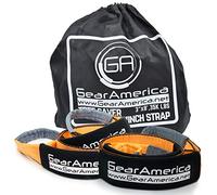 GearAmerica 2PK Tree Saver Winch Strap 3" x8' | Heavy Duty 35000 lbs (15.8 T) Strength | Off-Road Towing and Recovery Rope for 4x4 or Truck | Reinforced Loops + Adjustable Sleeves + Storage Bag + Tie