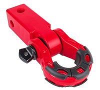 GearAmerica Aluminum Hitch Receiver 2" (Red) | 32,000 LBS (16T) MBC 16,000 LBS (8T) WLL | Heavy Duty Towing and Recovery for Jeeps, Trucks & SUVs | Includes Steel Mega Shackle, Washers and ⅝ Pin