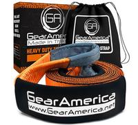 GearAmerica Heavy Duty Tow Strap 3" x 20' - Recovery Strap with 35,000 lbs Break Strength - Emergency Off Road Towing Rope & Winch Extension - Triple Reinforced Loops, Protective Sleeves & Storage Bag