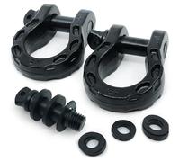 GearAmerica Mega Shackles Black (2PK) | 68,000 lbs Capacity - Stronger than 3/4" D Rings | Tow Shackle + 7/8" Pin + Washers | Securely Connect Tow Strap or Winch Rope to 4x4 for Off-Road 4x4 Recovery