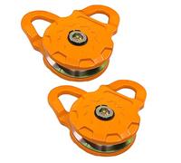 GearAmerica Mega Snatch Blocks (2 PK) 25T Strength (25,000 LBS WLL) | Heavy Duty Winch Pulley for Synthetic Rope or Steel Cable | Offroad like a Pro! - Control Recovery Direction, Double Winch Power