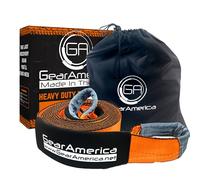 GearAmerica Recovery Tow Strap 4" x 30' | Ultra Heavy Duty 45000 lbs (22.5 US Tons) Strength | Triple Reinforced Loops + Protective Sleeves | Emergency Truck Towing | Free Storage Bag + Strap