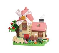 Gearblox Summer Lotus Mini Windmill Cottage Micro Building Set Miniature House Block Toy with Construction Model for Adults Teens Birthday Gift