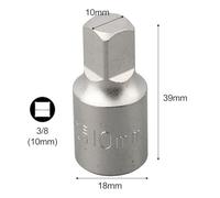 Gearbox Screw Wrench for Oil Sump Drain Removal - 3/8" Drive Socket Wrench Set with, S8, S10 Metric Sizes, Metal Construction (S10)