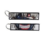 Gearcatweel 1 Pack Anime Keychain Tag Jet Tag Key Chain Cartoon Embroidered with Key Ring for Motorcycles Car Accessories, Kg-01