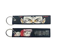 Gearcatweel 1 Pack Anime Keychain Tag Jet Tag Key Chain Cartoon Embroidered with Key Ring for Motorcycles Car Accessories, Kj-02