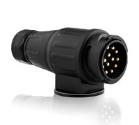 GEARCELL 13 Pin Trailer Plug, DC 12V 13 Pin Male Trailer Socket Adaptor Waterproof, 13 Way Towing Male Connector for Europe Caravan/Trailer/Truck/RV/Boat/Trailer Accessories, Trailer Connector Plug