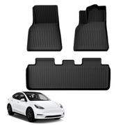 GEARCELL 3 PCS Floor Mats Fit For Tesla Model Y 2021 2022 2023 2024,TPE Heavy Duty, Waterproof Easy Clean