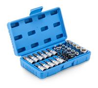 GEARCELL 34PCS Torx Socket Set, Female E Torx Star Socket Set E4-E20, Tamper Proof Torx Bit Set T10-T60, 5/16” & 3/8” Drive, CR-V & S2 Steel for Automotive & DIY Repair