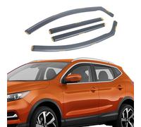 GEARCELL 4 PCS Wind Deflectors, Rain Guards Window Visor Left & Right Compatible with Nissan QASHQAI MK2 2014-2021 5 Door SUV Rain Shield Shade Replacement Tinted