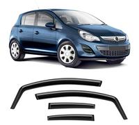 GEARCELL Black Wind Deflectors, Rain Guards Window Visor Compatible with Vauxhall Corsa D E 2006-2019 5 Door Hatchback, in-Channel Side Shatterproof Sun Visor