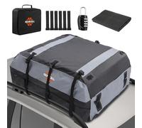 GEARCELL Car Roof Bag, 21 Cubic Feet Large Roofing Cargo Carrier Bags Waterproof Storage Box All Cars with/Without Racks Includes Anti-Slip Mat Combination Lock 6 Door Hooks