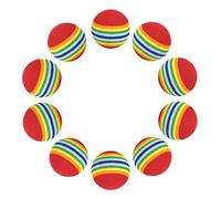 Geardeangloow 10 Pieces Rainbow Soft Foam Sponge Golf Balls Swing Practice Training Aids 38mm