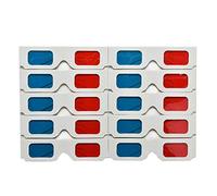 Geardeangloow 10 Pieces/set Universal Paper Anaglyph 3D Glasses Red Blue Cardboard Movie Game DVD Video TV 3D Glasses, 14.5x3.8 cm