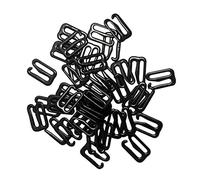 Geardeangloow 100 Pieces Metal Black Lingerie Hardware Sewing Clip Hook Eye 25mm for Bra Strap, 25mm Figure 9
