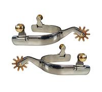 Geardeangloow 2x Horse Spurs Anti Rust Western Style Spur for Competition Equipments Women Silver