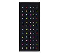 Geardeangloow 60 Pieces/Box Stainless Steel Shiny Rhinestone Nose Stud Titanium Steel Fastness Anti-allergy Nose Stud, color
