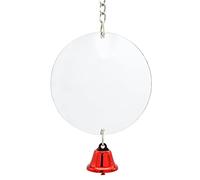 Geardeangloow Bird Cage Mirror Hanging Bell Anti Broken for Canaries Cockatiel 10 cm, round