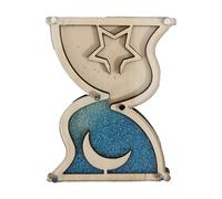 Geardeangloow Wooden Busy Board Accessory for Toddler Early Teaching Practical Skills Blue Hourglass