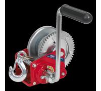 Geared Hand Winch with Brake & Cable 540kg Capacity
